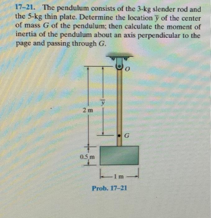 Solved The Pendulum Consists Of The Kg Slender Rod Chegg