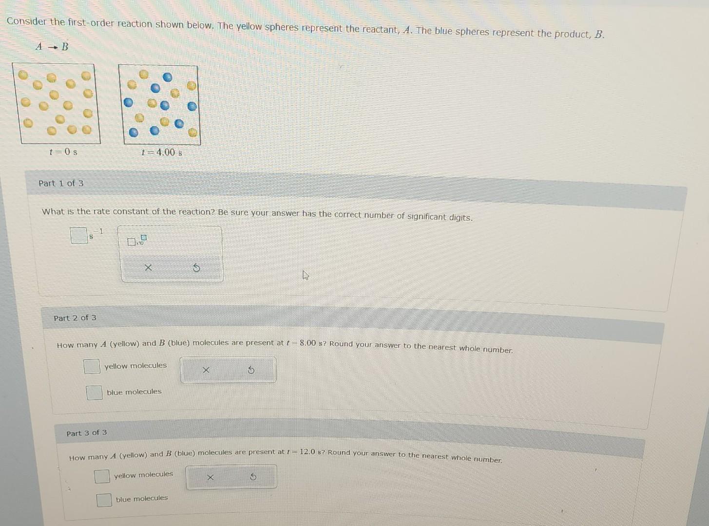 Solved Consider The First Order Reaction Shown Below The Chegg