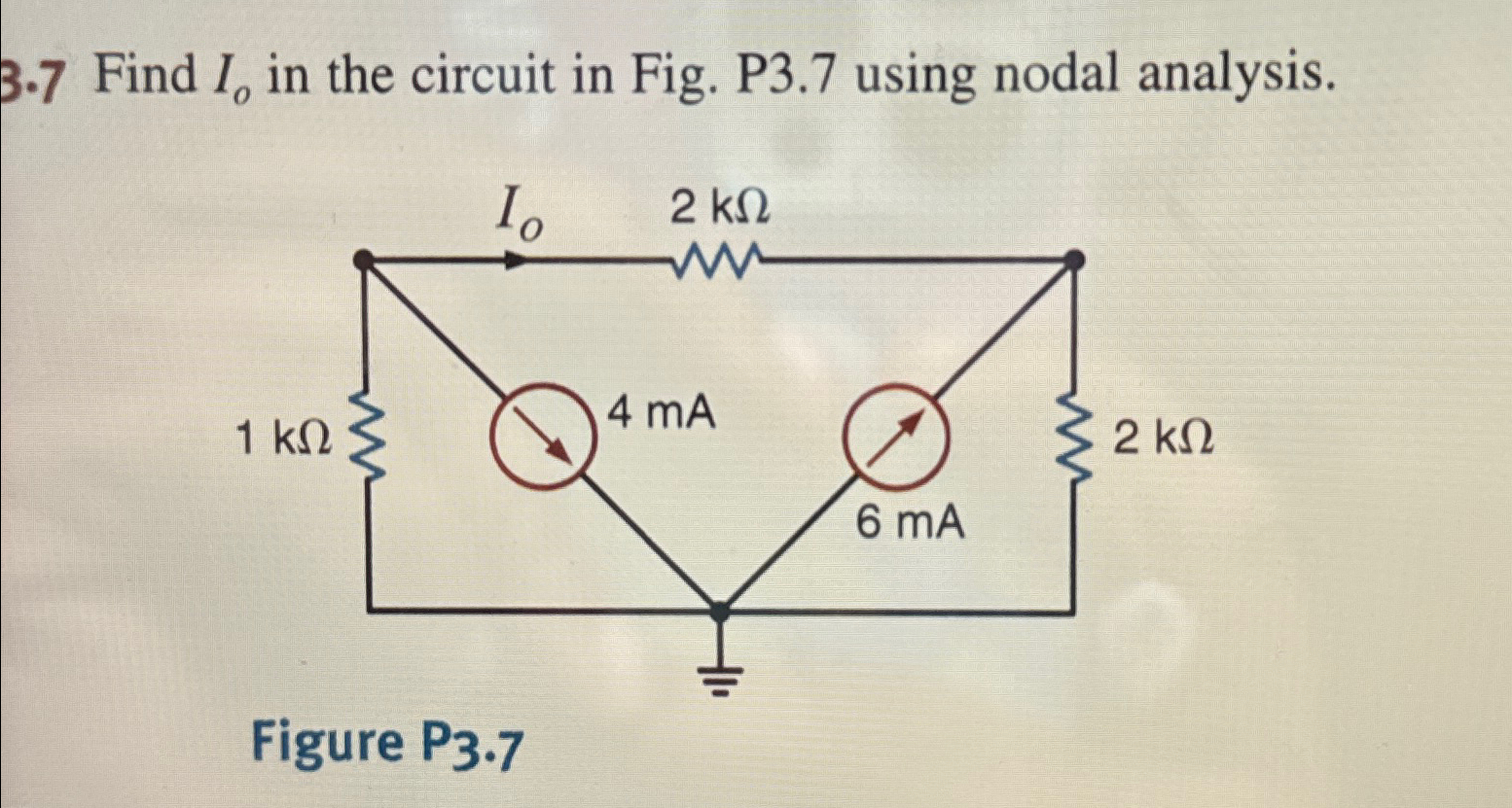 Solved 3 7 Find Io In The Circuit In Fig P3 7 Using Chegg