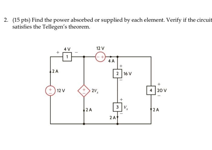 Solved Pts Find The Power Absorbed Or Supplied By Chegg