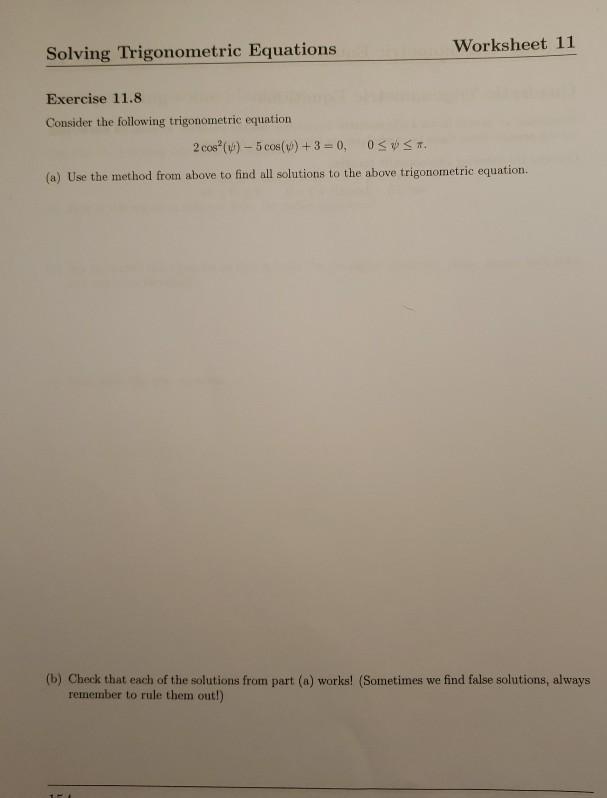 Solving Trig Equations Worksheet Pre Calculus Tessshebaylo