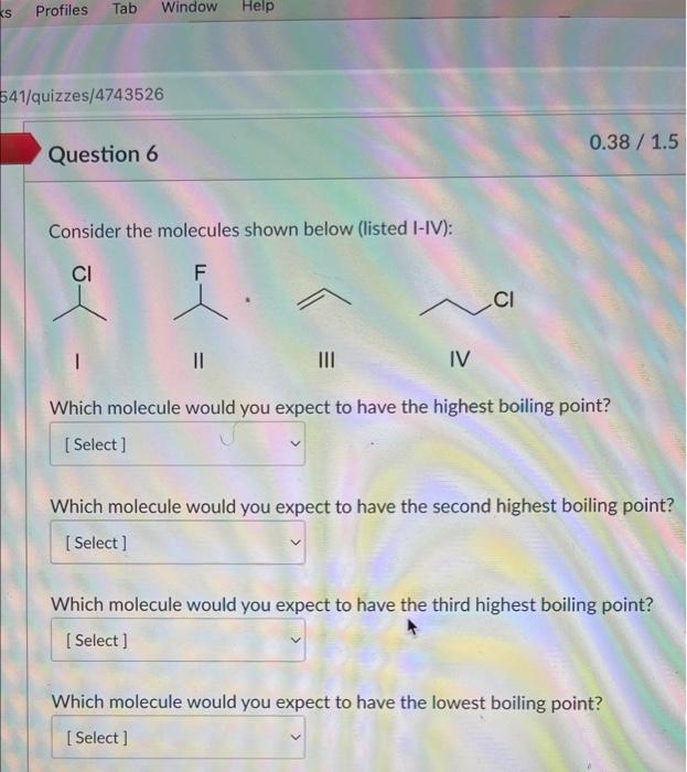 Solved Consider The Molecules Shown Below Listed I IV Chegg