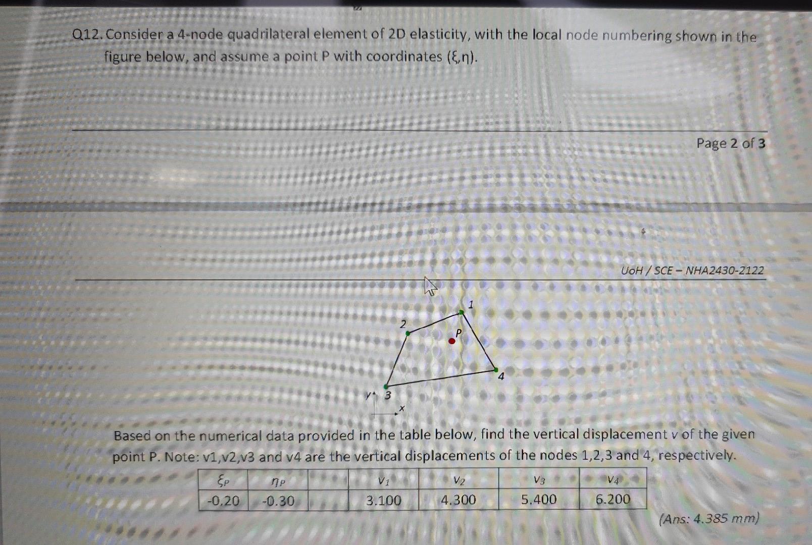 Solved Q Consider A Node Quadrilateral Element Of D Chegg