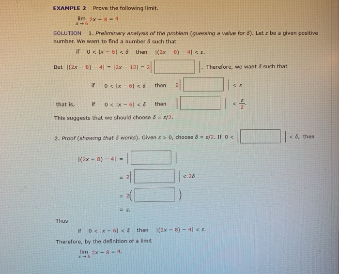 Solved Example Prove The Following Limit Lim X Chegg