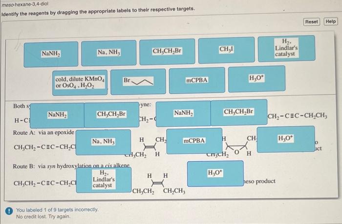 Solved Meso Hexane 3 4 Diol Identify The Reagents By Chegg