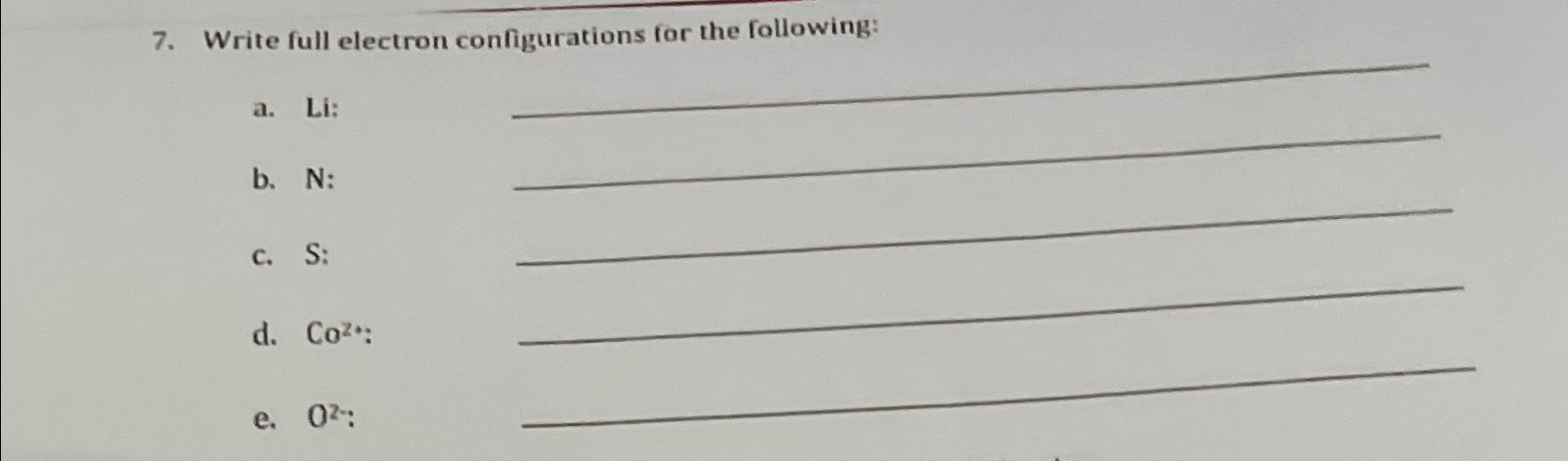 Write Full Electron Configurations For The Chegg