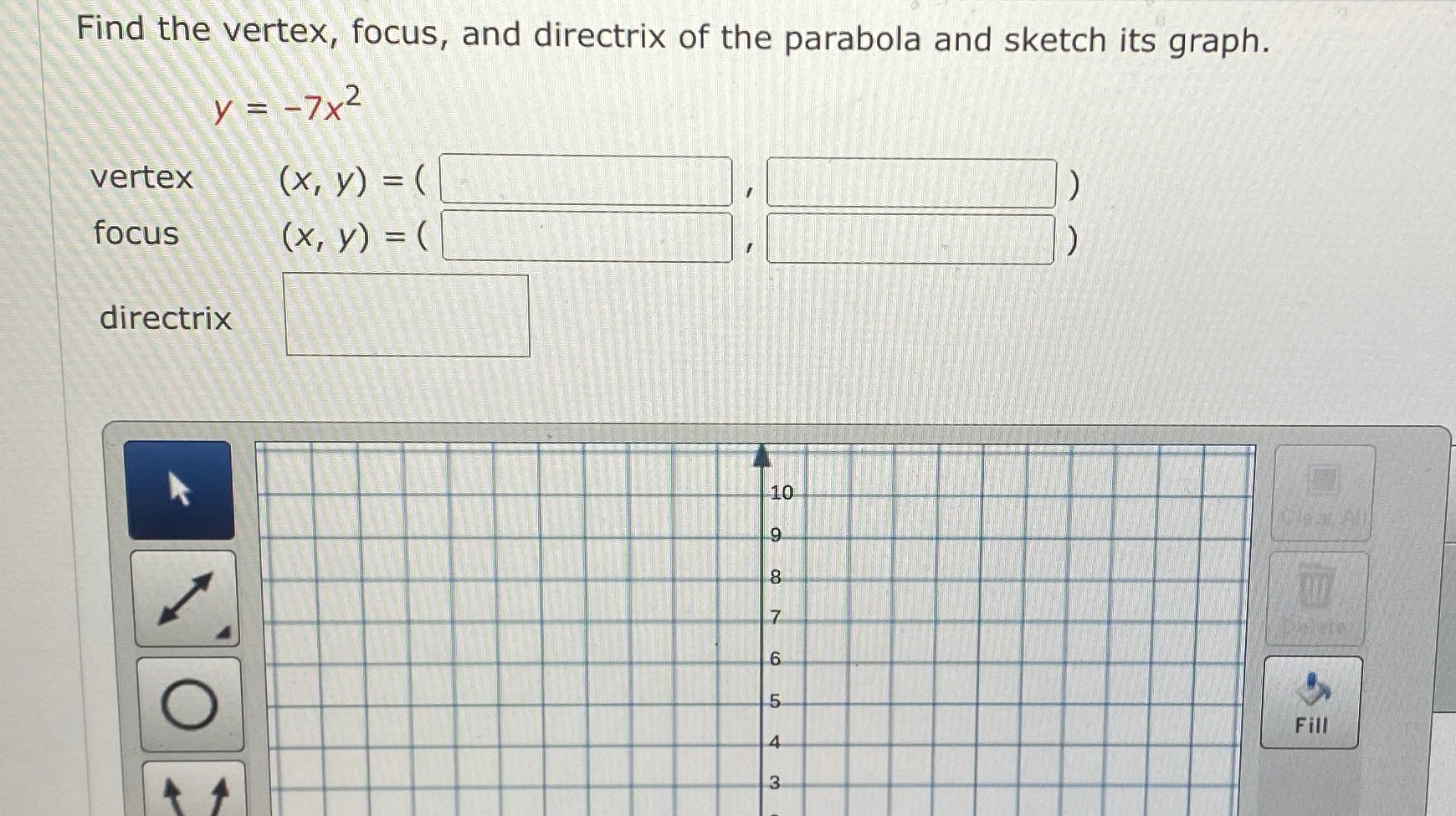 Solved Find The Vertex Focus And Directrix Of The Parabola Chegg