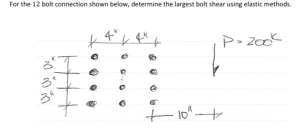 Solved For The 12 Bolt Connection Shown Below Determine The Chegg