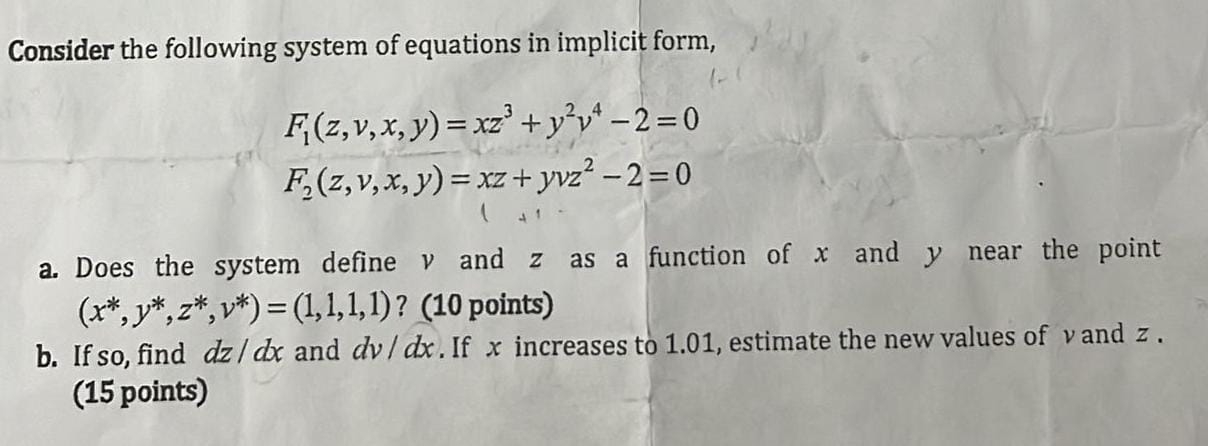 Consider The Following System Of Equations In Chegg