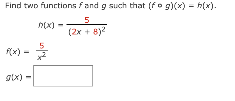 Solved Find Two Functions F And G Such That Chegg