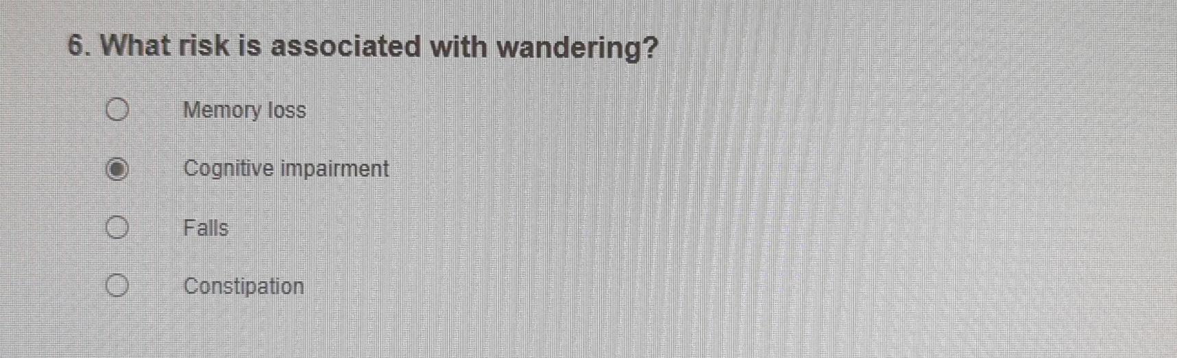 What Risk Is Associated With Wandering Memory Chegg