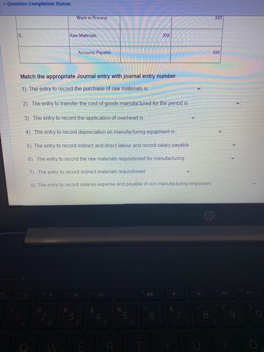 Solved Question Completion Status 1 Work In Process XXX Chegg