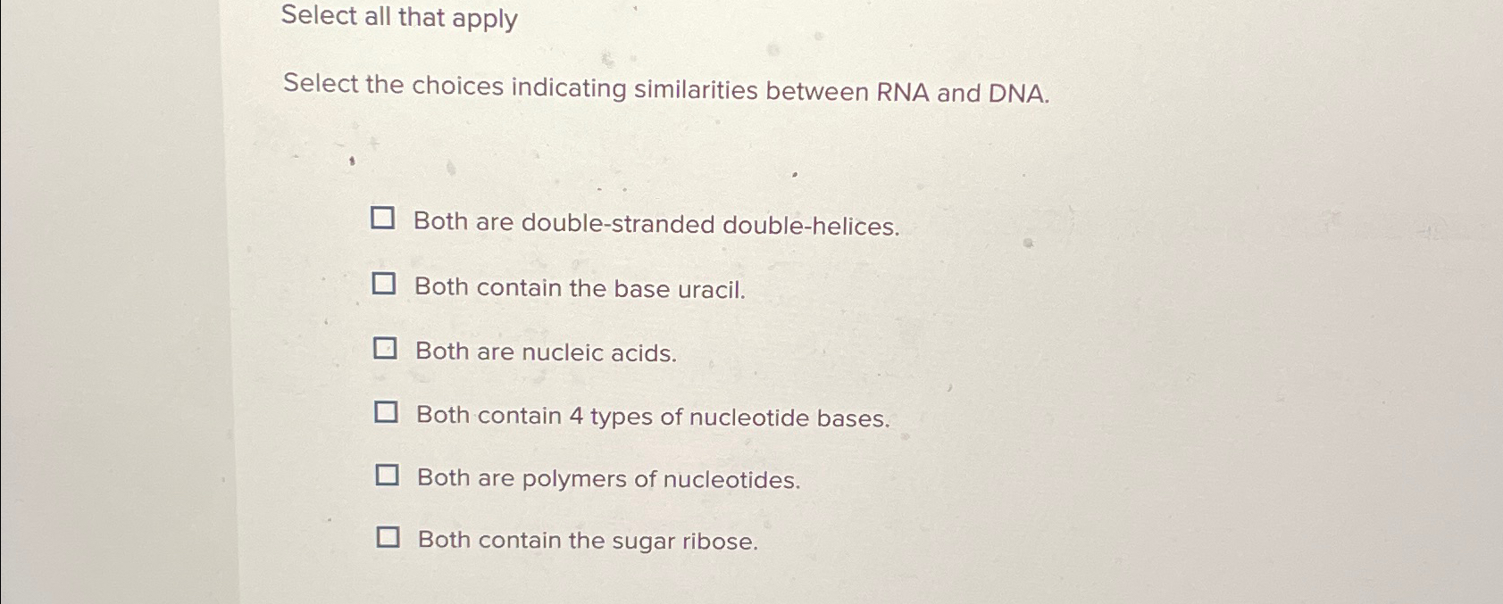 Solved Select All That Applyselect The Choices Indicating Chegg