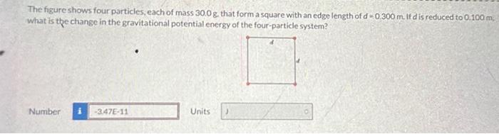 Solved The Figure Shows Four Particles Each Of Mass G Chegg