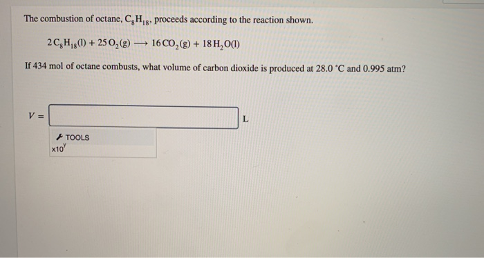 Solved The Combustion Of Octane CH 8 Proceeds According To Chegg