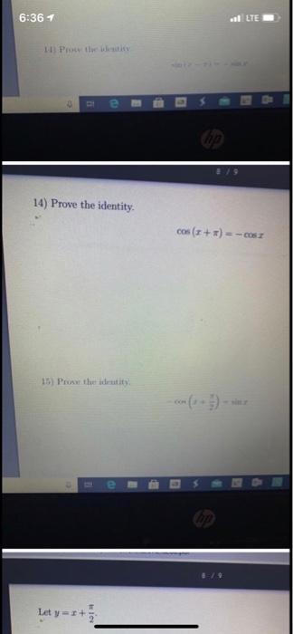 Solved Lte Verify Cos X Os Cos Chegg