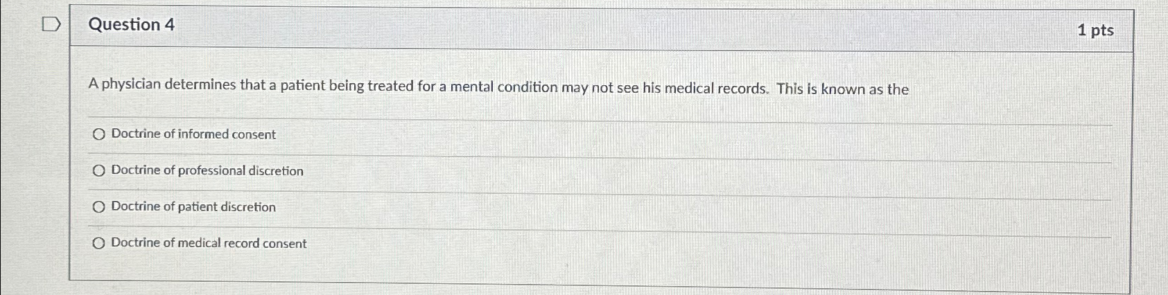 Solved Question Ptsa Physician Determines That A Patient Chegg