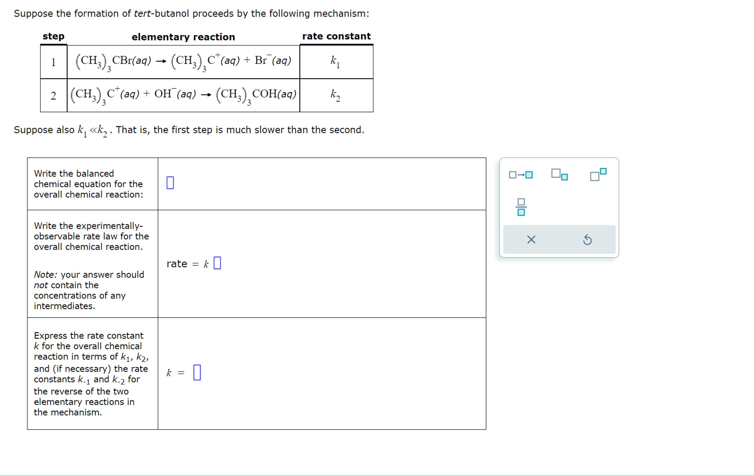 Suppose The Formation Of Tert Butanol Proceeds By The Chegg