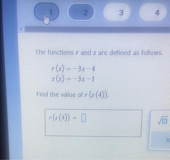 Solved The Functions R And S Are Defined As Follows Chegg