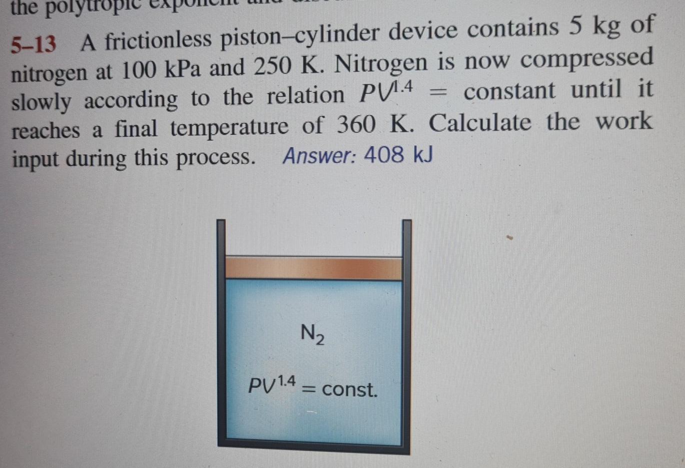 Solved The Polytrop A Frictionless Piston Cylinder Chegg