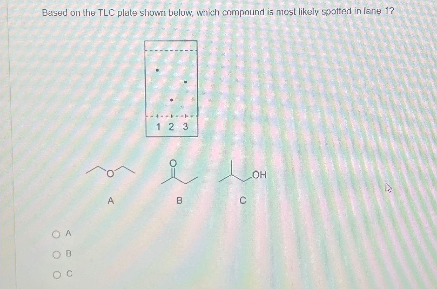 Solved Based On The TLC Plate Shown Below Which Compound Is Chegg