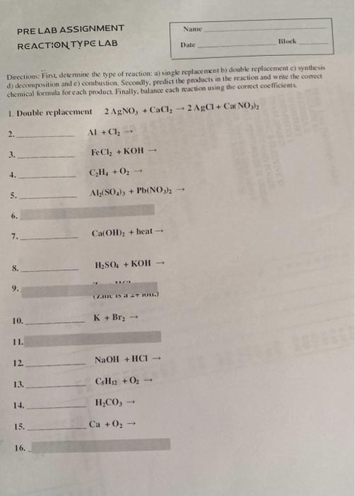 Solved Begin Tabular L L Prelab Assignment Name