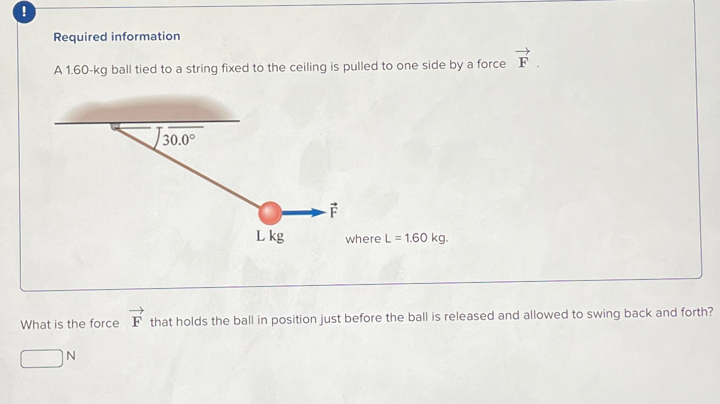 Solved NRequired Information NA 1 60 Kg Ball Tied To A Chegg