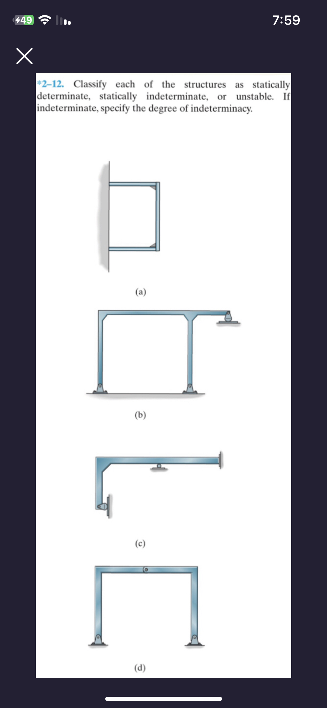 Solved Classify Each Of The Structures As Statically Chegg