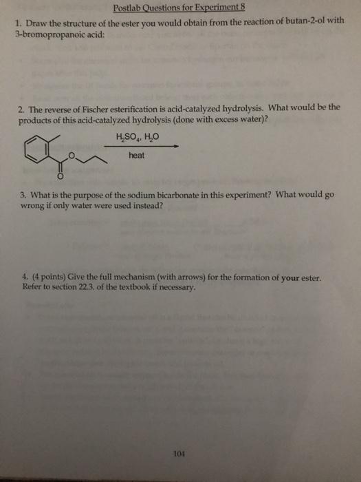 Solved Postlab Questions For Experiment 8 1 Draw The Chegg