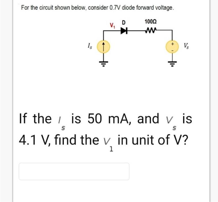 Solved For The Circuit Shown Below Consider V Diode