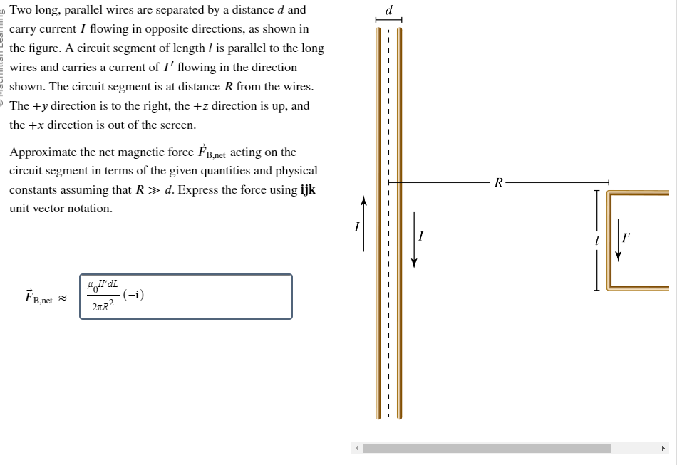 Solved Two Long Parallel Wires Are Separated By A Distance Chegg