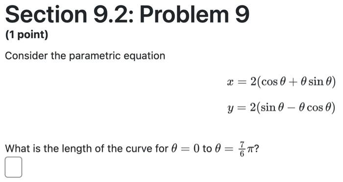 Solved Consider The Parametric Equation Chegg