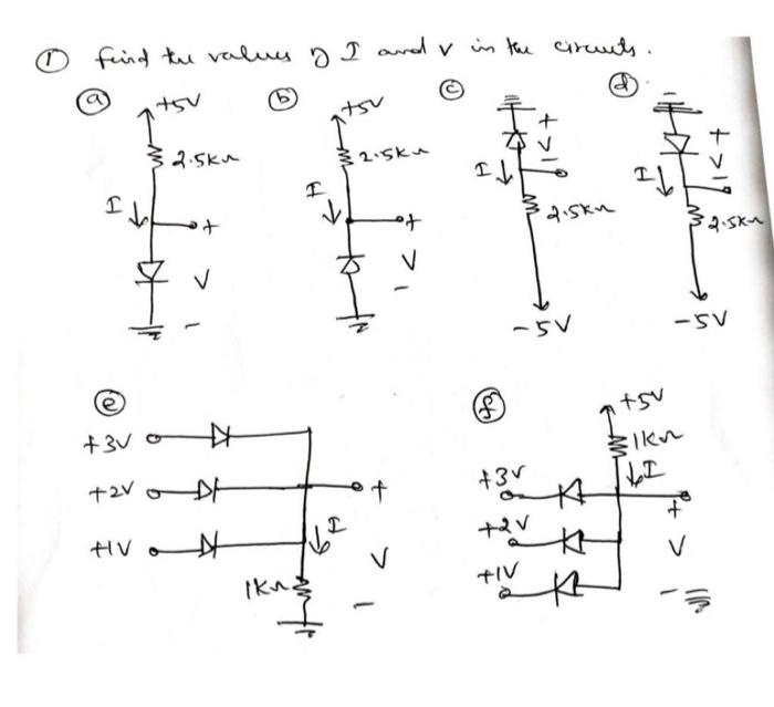 Solved Find The Values Of I And V In The Circuts L 3V 2V Chegg