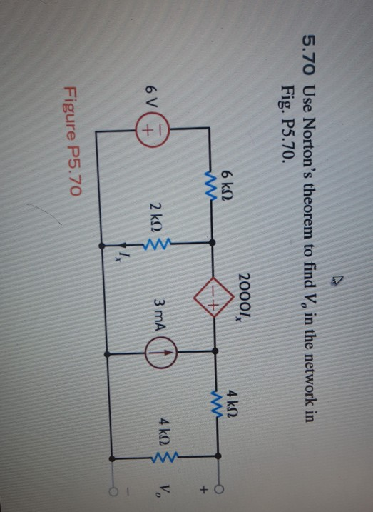 Solved 5 70 Use Norton S Theorem To Find V In The Network Chegg