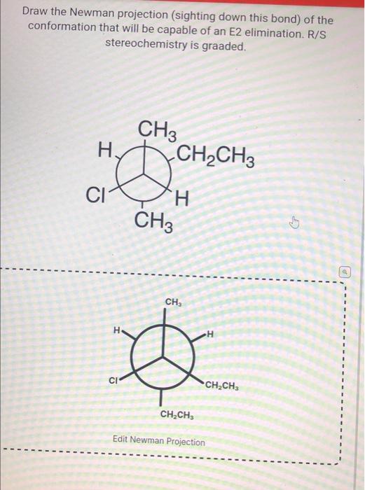 Solved Draw The Newman Projection Sighting Down This Bond Chegg