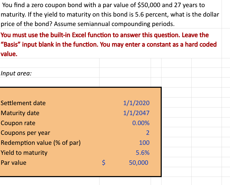 Solved You Find A Zero Coupon Bond With A Par Value Of Chegg