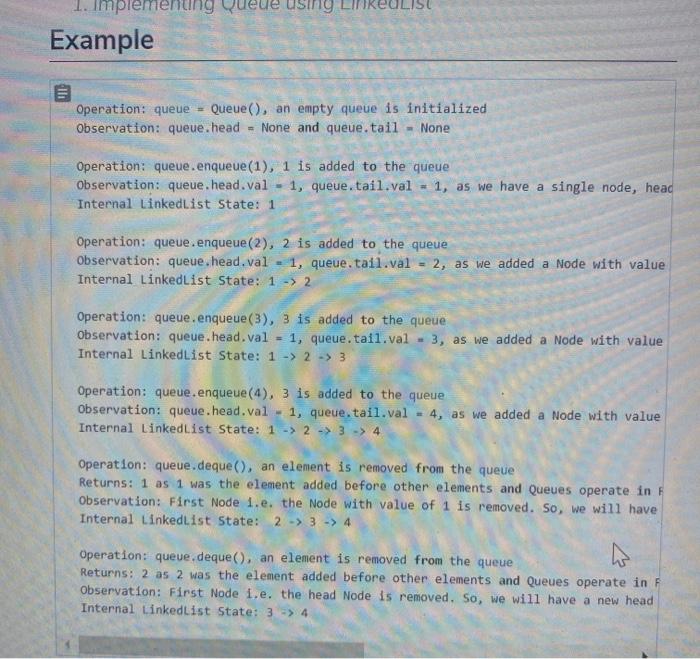 Solved Implementing Queue Using Linkedlist Problem Chegg