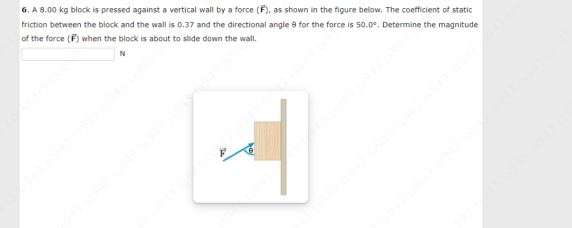 Solved A Kg Block Is Pressed Against A Vertical Wall Chegg