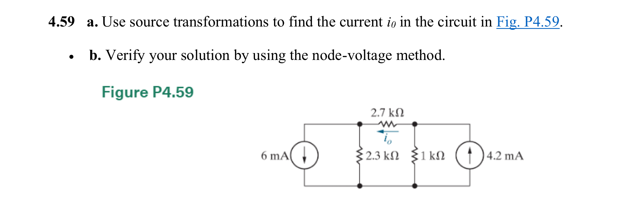 Solved 4 59 A Use Source Transformations To Find The Chegg