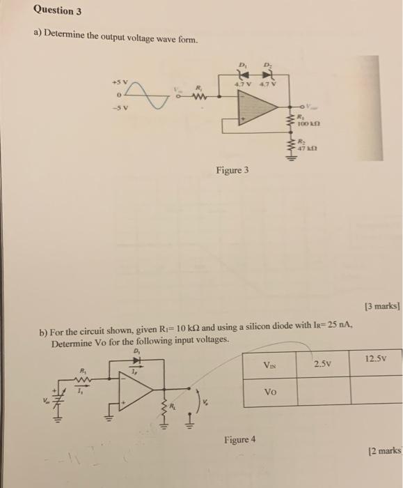 Solved A Determine The Output Voltage Wave Form Rigures Chegg