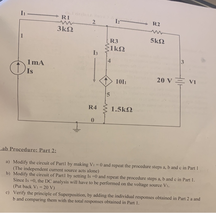 Solved Lab Procedure Part A For The Circuit Show In The Chegg