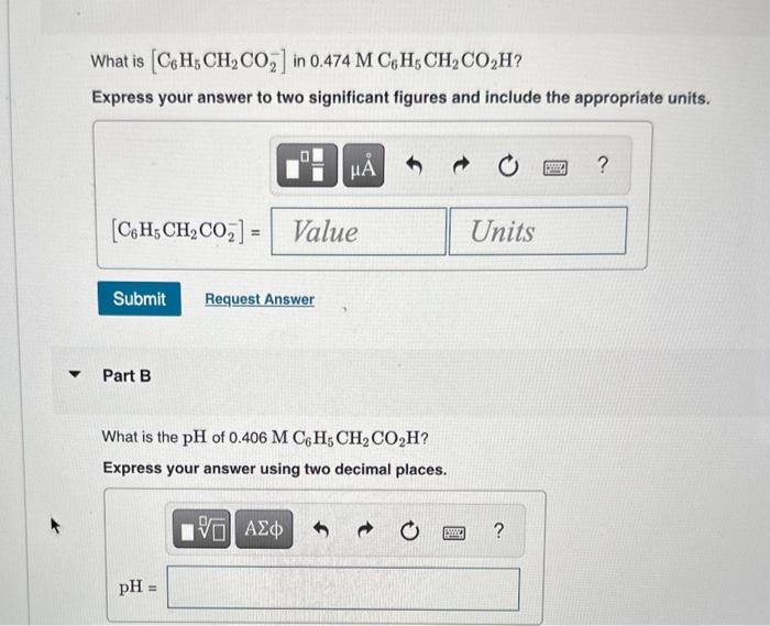 Solved For The Ionization Of Phenylacetic Acid Chegg