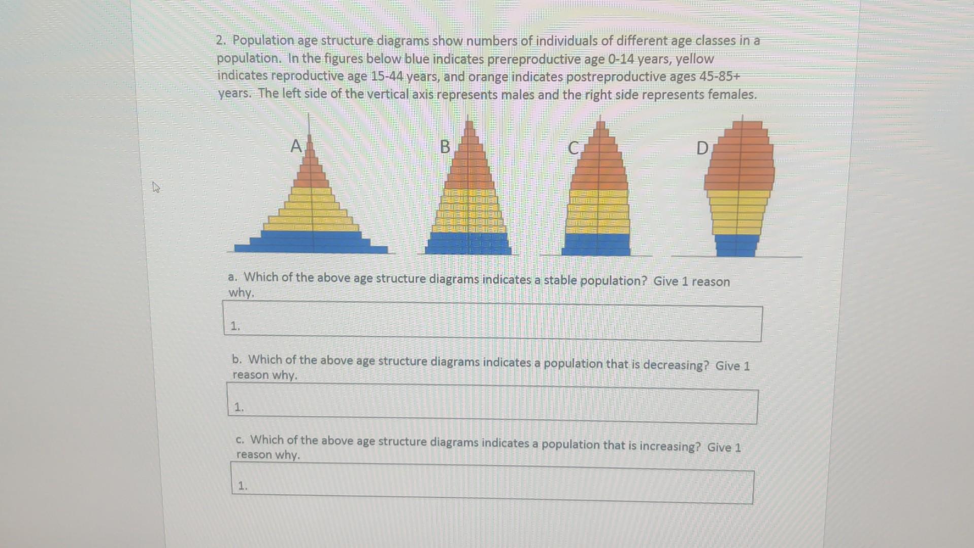 Age Structure Diagrams Increasing Population Age Structure D