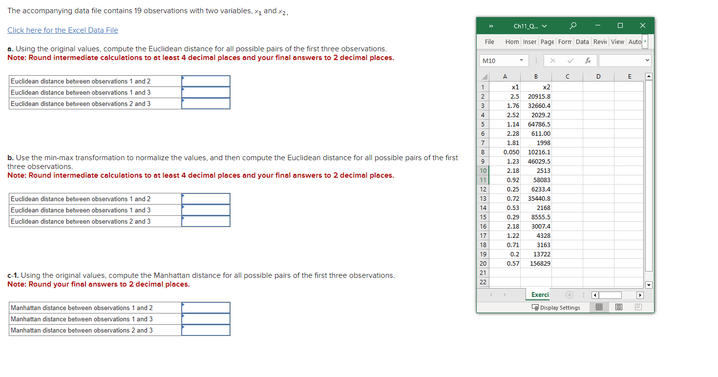 Solved The Accompanying Data File Contains Observations Chegg