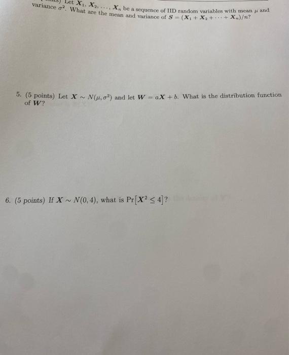 Solved variance σ2 X1 X2 Xn be a sequence of IID random Chegg