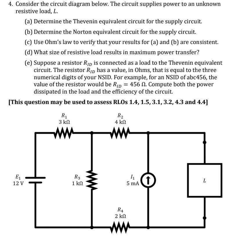 Solved Consider The Circuit Diagram Below The Circuit Chegg