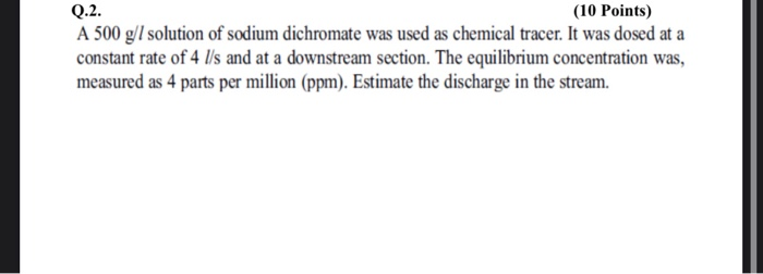 Solved Q Points A G L Solution Of Sodium Chegg