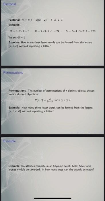 Solved Factorial Factorial Nln N N Example Chegg