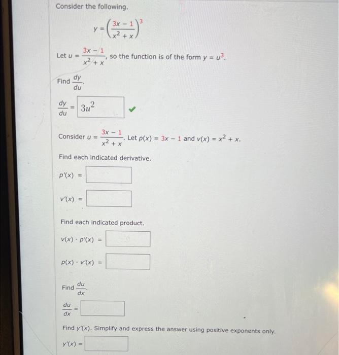 Solved Consider The Following Y X X Let U X X Chegg