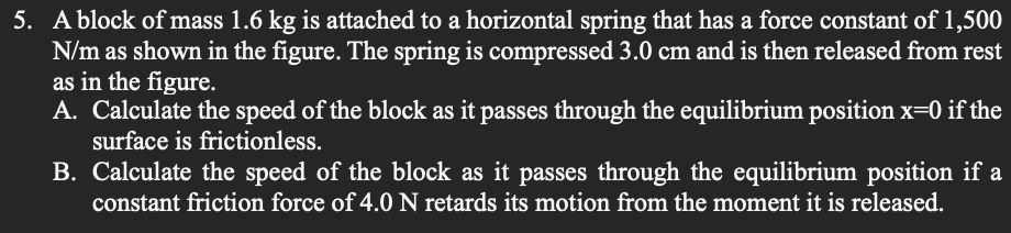 Solved A Block Of Mass Kg Is Attached To A Horizontal Chegg